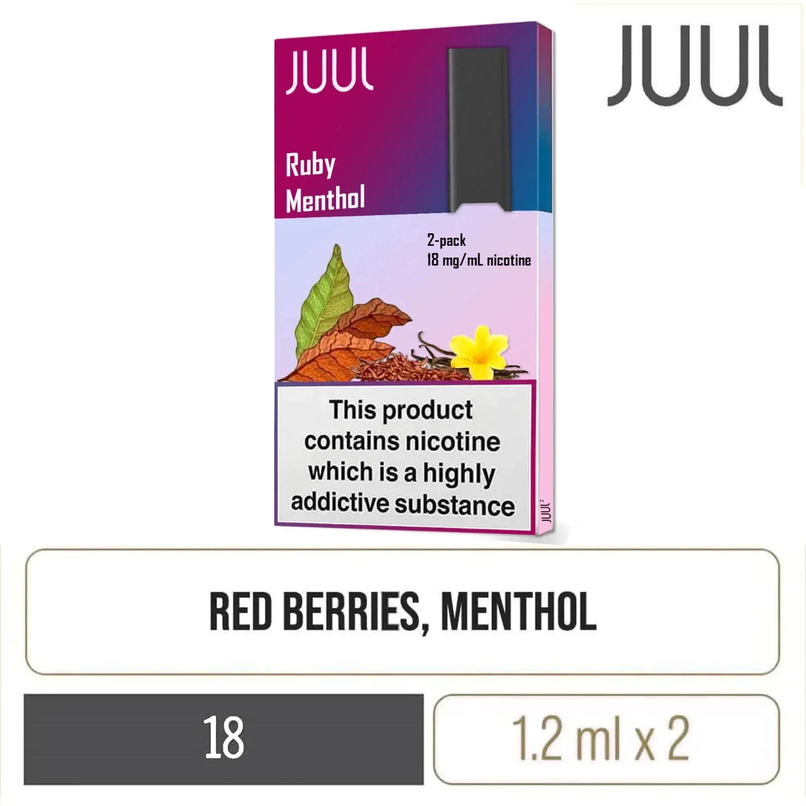 Illustrative image for JUUL2 Ruby Menthol Pods (2 Pods)